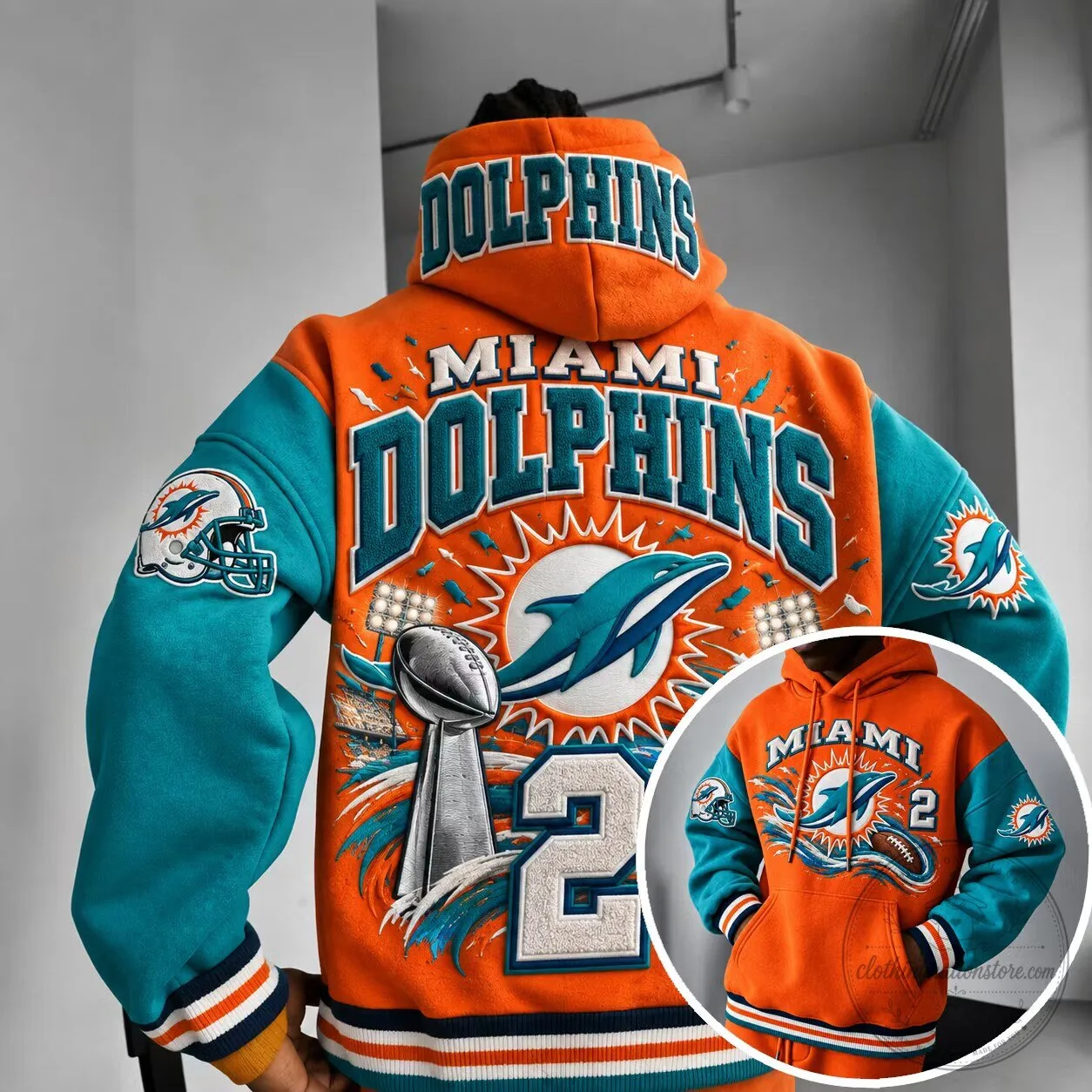 Super Bowl Champion Hoodie of the Miami Dolphins NFL Football Team