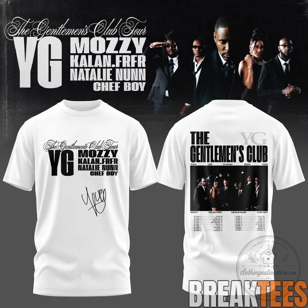 YG The Gentlemen's Club Tour 2026 Concert Music Fan T-Shirt 15 YG The Gentlemen