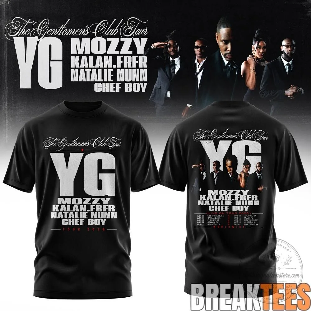 YG The Gentlemen's Club Tour 2026 Concert Music Fan T-Shirt 16 YG The Gentlemen