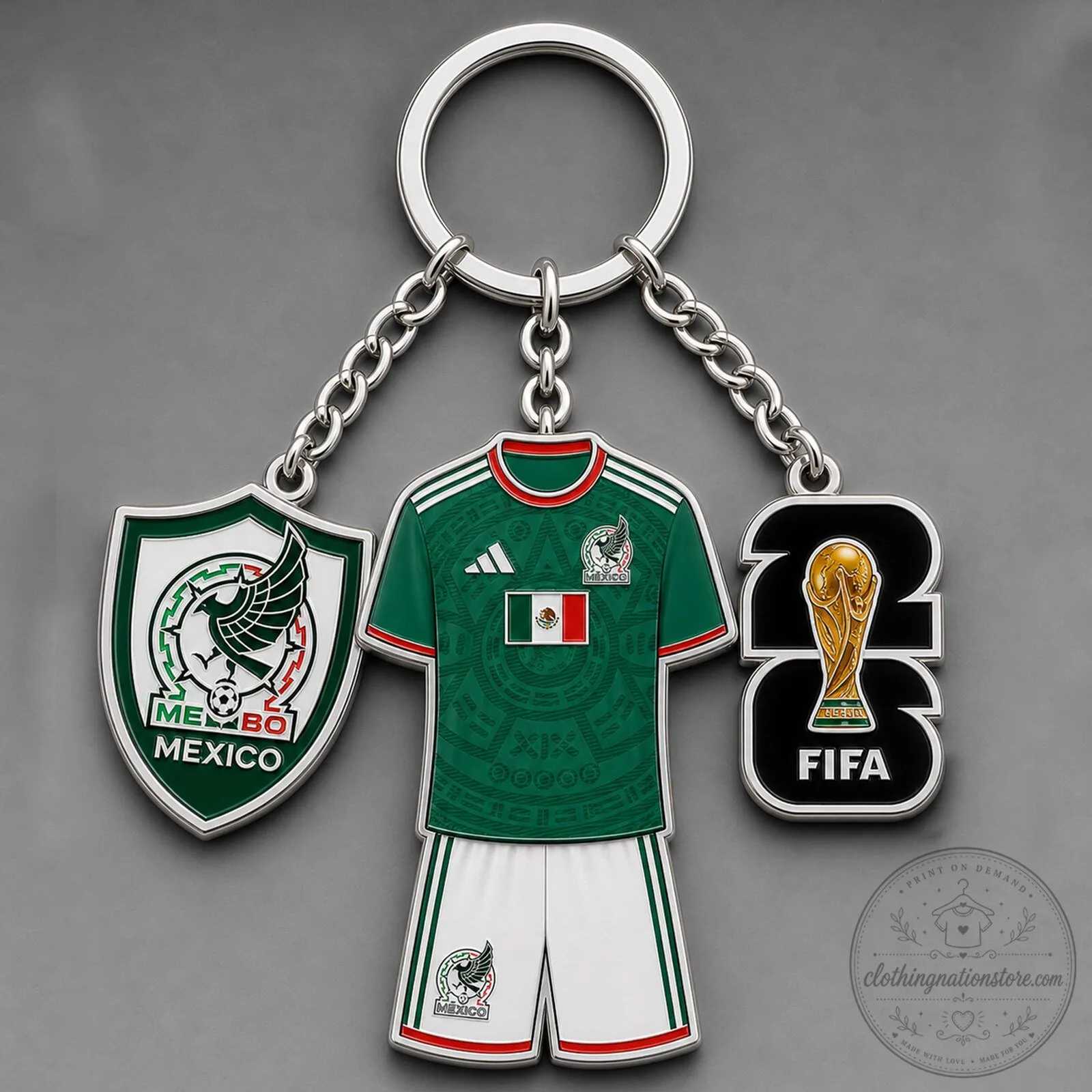 Mexico National Football Team World Cup 2026 FIFA Soccer Jersey Keychain