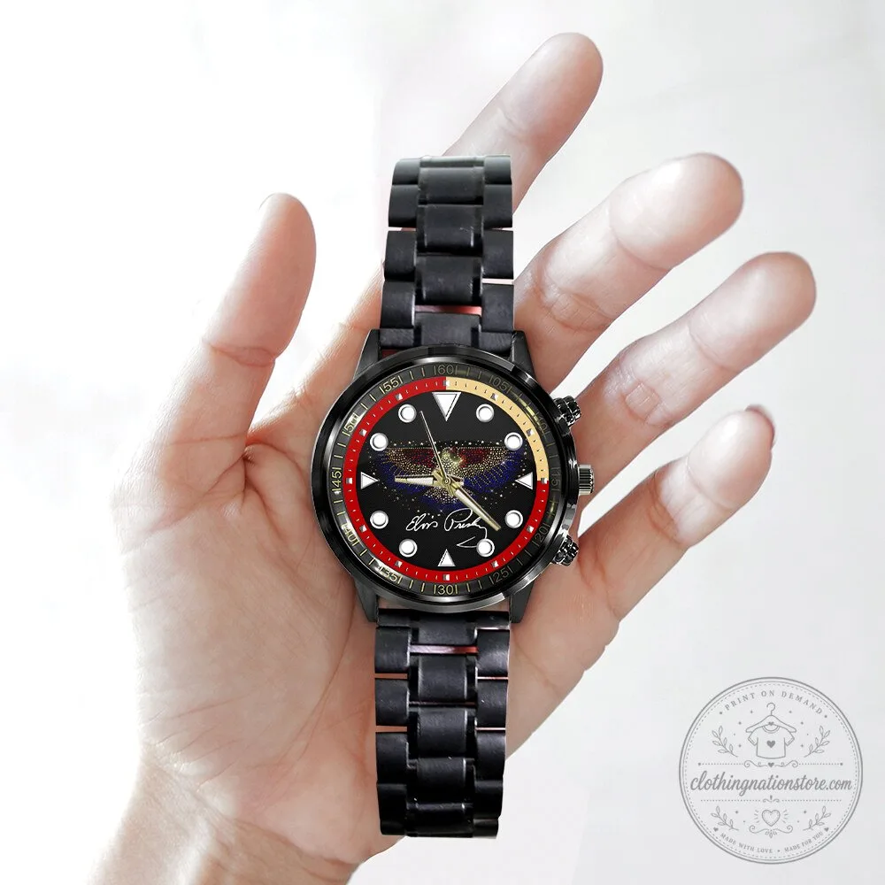 Elvis Presley Black Stainless Steel Watch with Butterfly Design 10 Elvis Presley Black Stainless Steel Watch with Butterfly Design