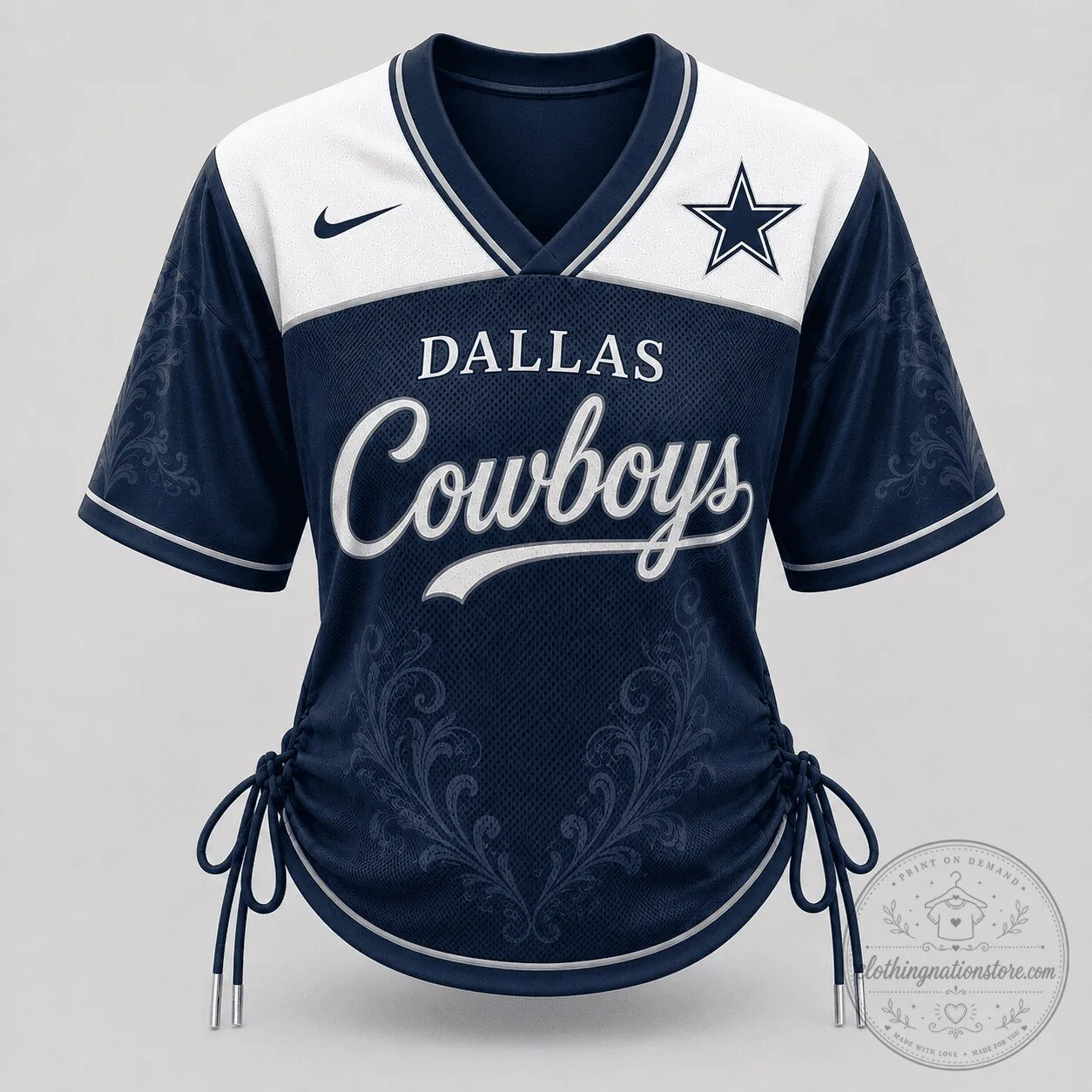 Dallas Cowboys Women's Navy Blue Football Fan Game Day Jersey