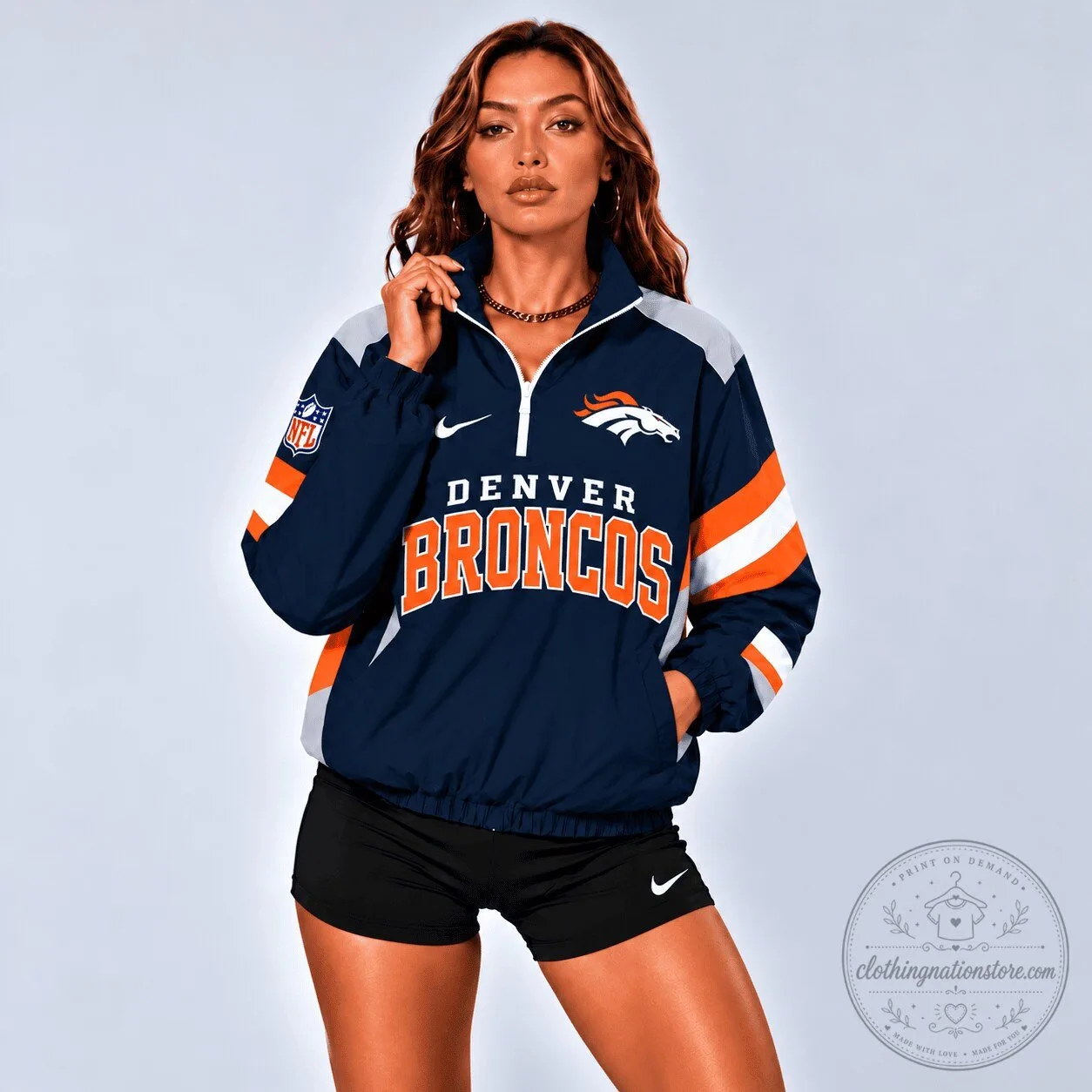 Denver Broncos National Football League Retro Colorblock Zipper Jacket