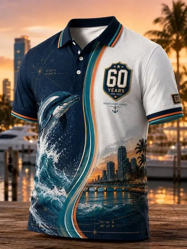 Aqua Coast Legacy 60 Years Anniversary Polo Shirt, Game Day Apparel 2 Aqua Coast Legacy 60 Years Anniversary Polo Shirt, Game Day Apparel