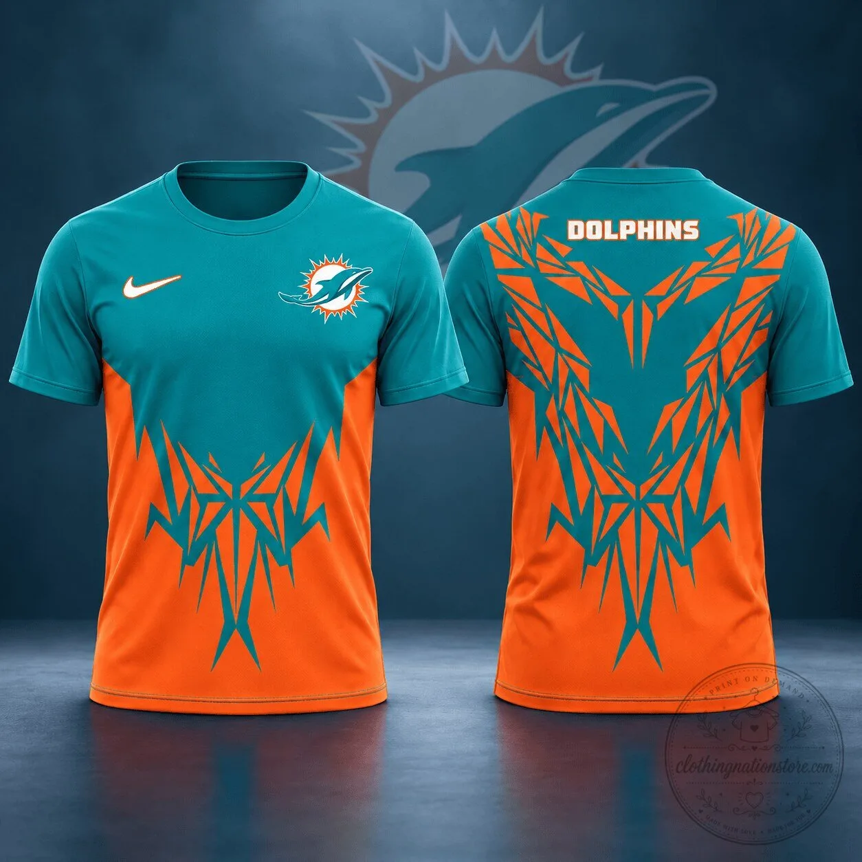 Miami Dolphins NFL Fan Shirt Tribal Graphic Short Sleeve T-Shirt 5 Miami Dolphins NFL Fan Shirt Tribal Graphic Short Sleeve T-Shirt