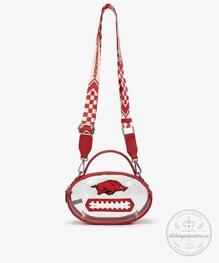 Arkansas Razorbacks Football Clear Stadium Crossbody Bag 2 Arkansas Razorbacks Football Clear Stadium Crossbody Bag