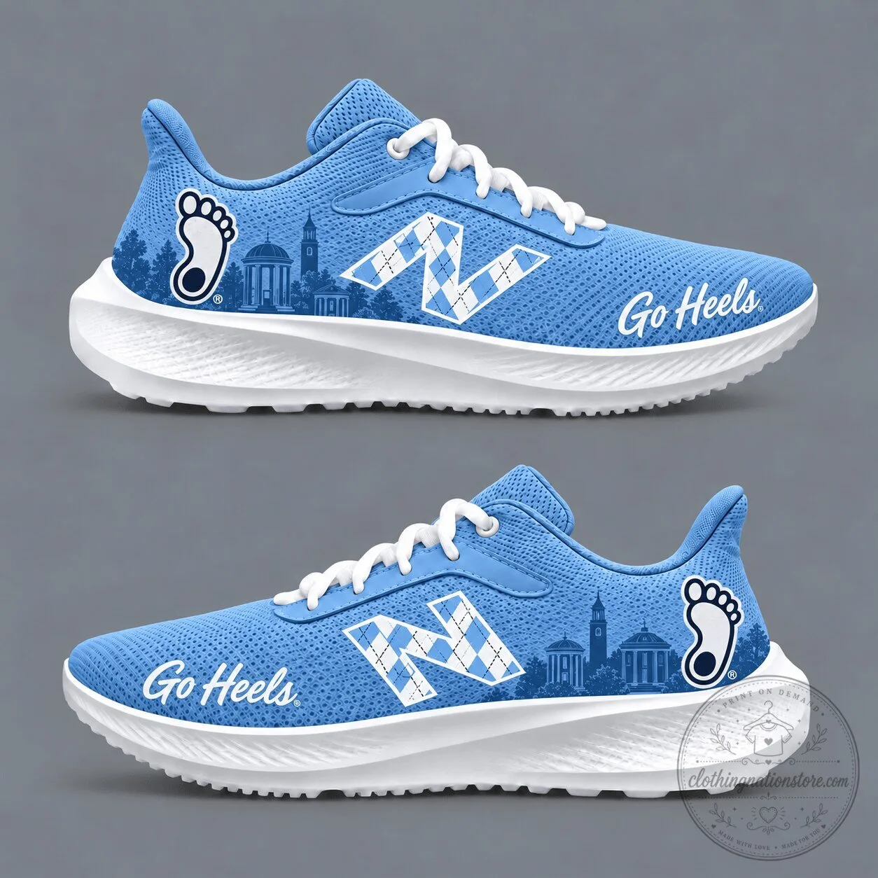 North Carolina Tar Heels University Light Blue Athletic Running Shoes 1 North Carolina Tar Heels University Light Blue Athletic Running Shoes