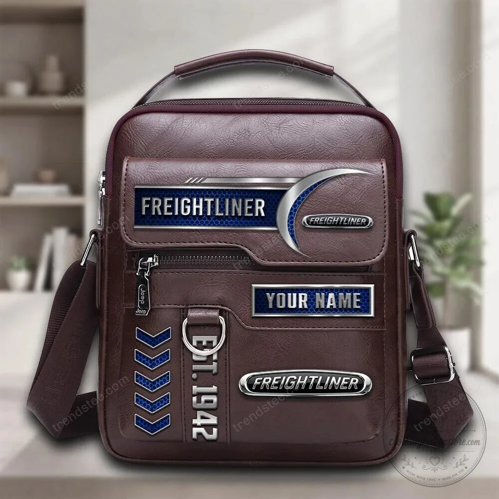 Freightliner Trucking Company Personalized Brown Leather Crossbody Bag 5 Freightliner Trucking Company Personalized Brown Leather Crossbody Bag