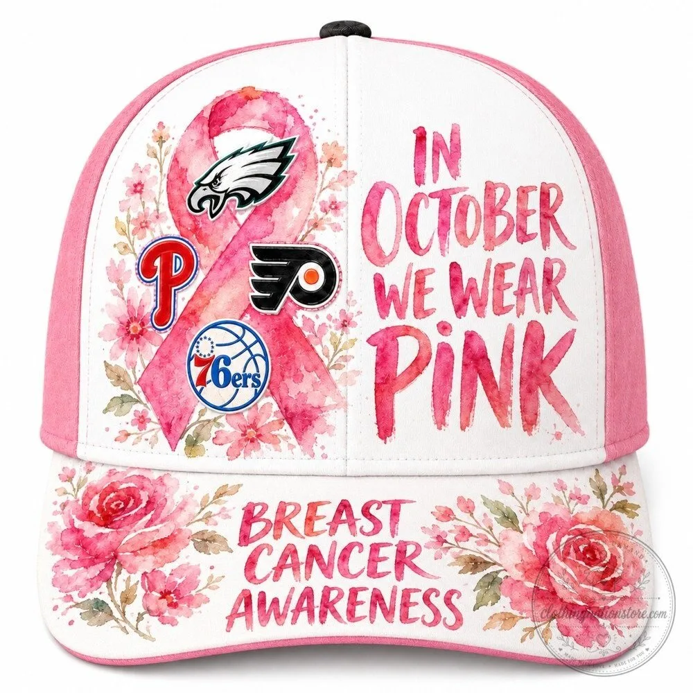 Philadelphia Sports Teams Pink Ribbon Breast Cancer Awareness Cap Hat 11 Philadelphia Sports Teams Pink Ribbon Breast Cancer Awareness Cap Hat