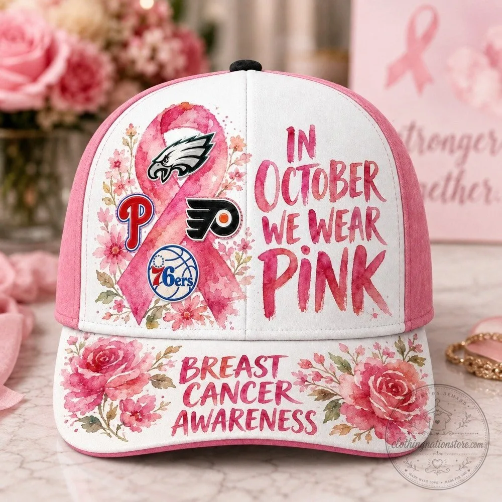 Philadelphia Sports Teams Pink Ribbon Breast Cancer Awareness Cap Hat 12 Philadelphia Sports Teams Pink Ribbon Breast Cancer Awareness Cap Hat