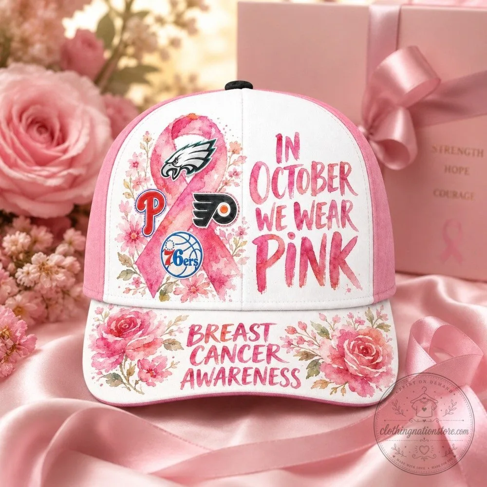 Philadelphia Sports Teams Pink Ribbon Breast Cancer Awareness Cap Hat 14 Philadelphia Sports Teams Pink Ribbon Breast Cancer Awareness Cap Hat