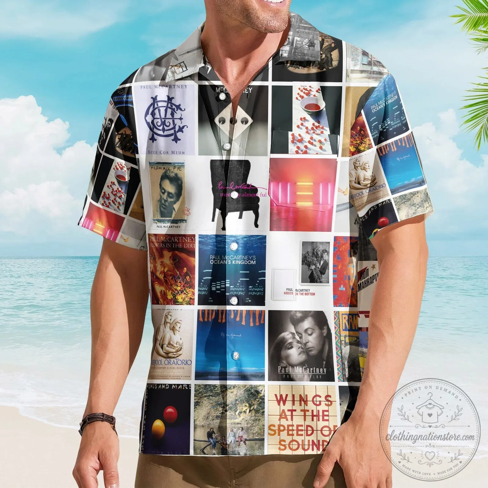 Paul McCartney Album Collage Hawaiian Shirt