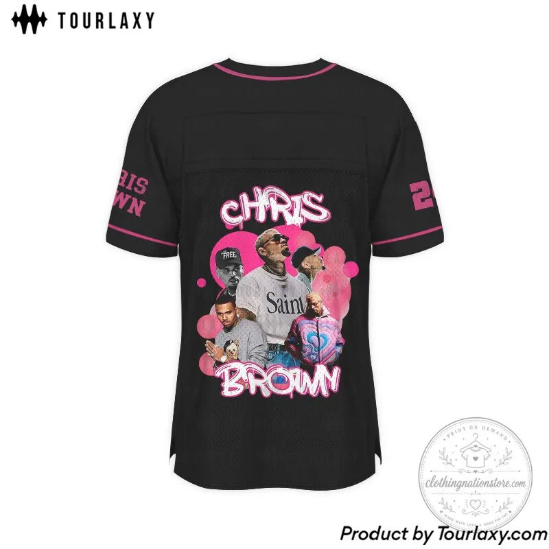Chris Brown Breezy Bowl Music Tour Black Football Jersey 9 Chris Brown Breezy Bowl Music Tour Black Football Jersey