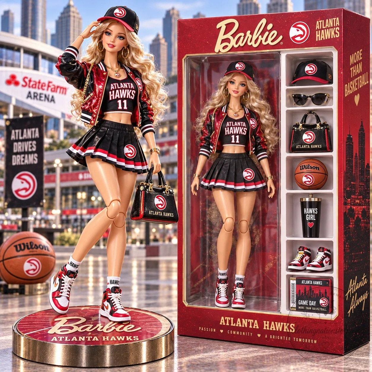 Barbie Atlanta Hawks Collector Doll with Basketball Team Fashion and Accessories