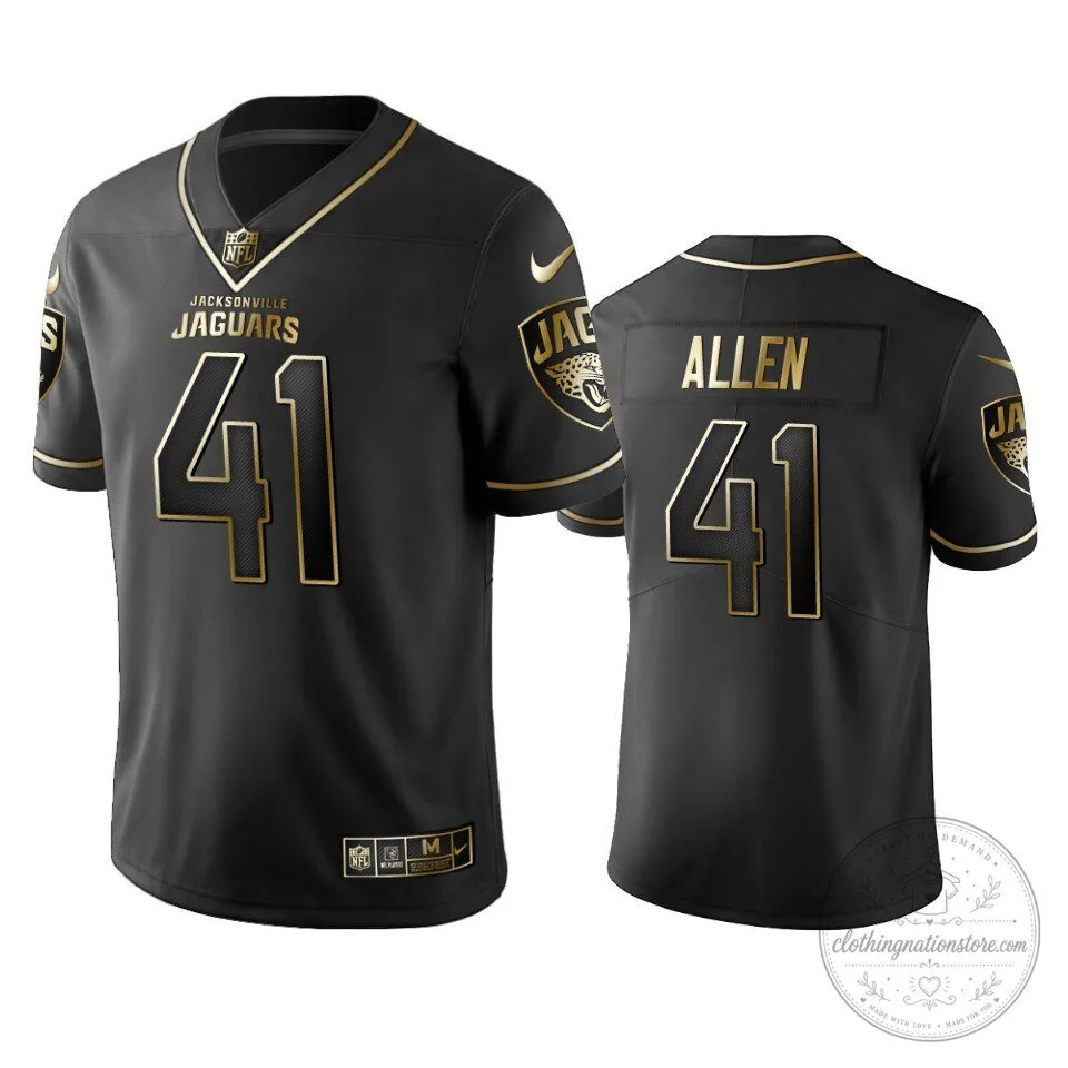 Josh Allen Jacksonville Jaguars Black Golden Stitched American Football Jersey