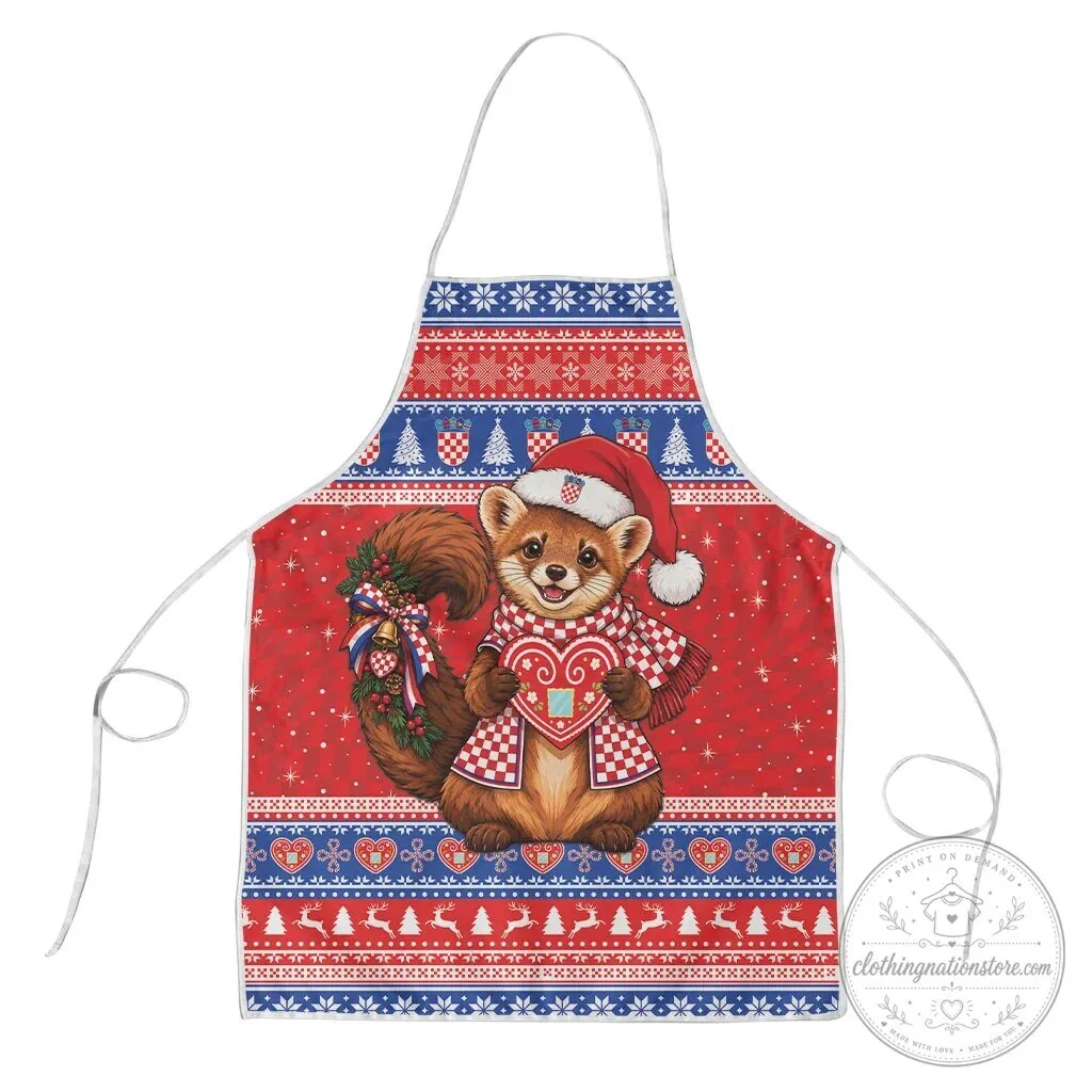 Croatian Kuna Christmas Holiday Licitar Heart Apron