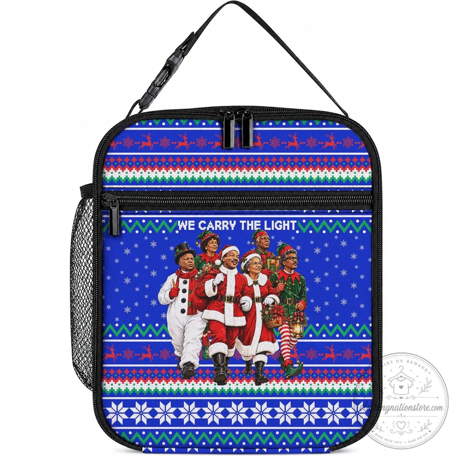Civil Rights Leaders Christmas Ugly Sweater Pattern Lunch Bag