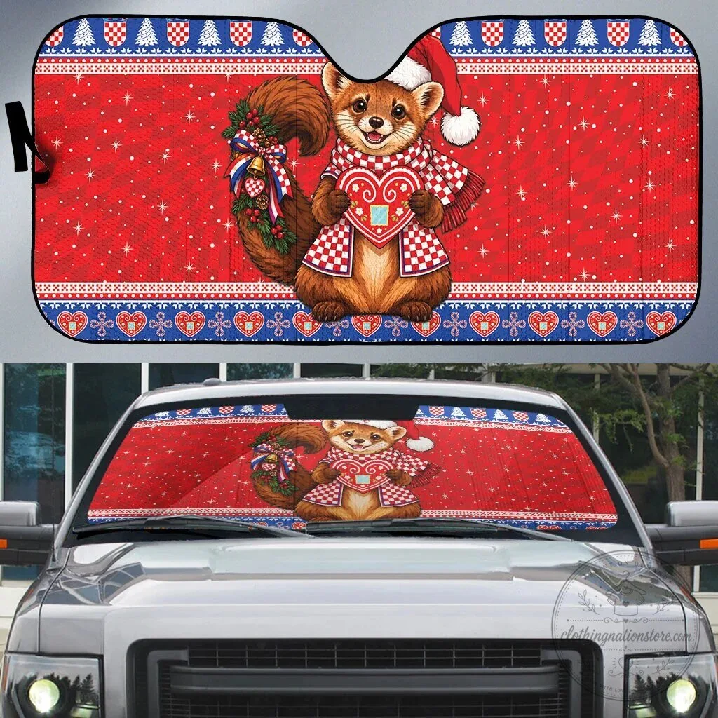 Croatian Christmas Kuna Licitar Heart Car Sun Shade for Auto Windshield 6 Croatian Christmas Kuna Licitar Heart Car Sun Shade for Auto Windshield