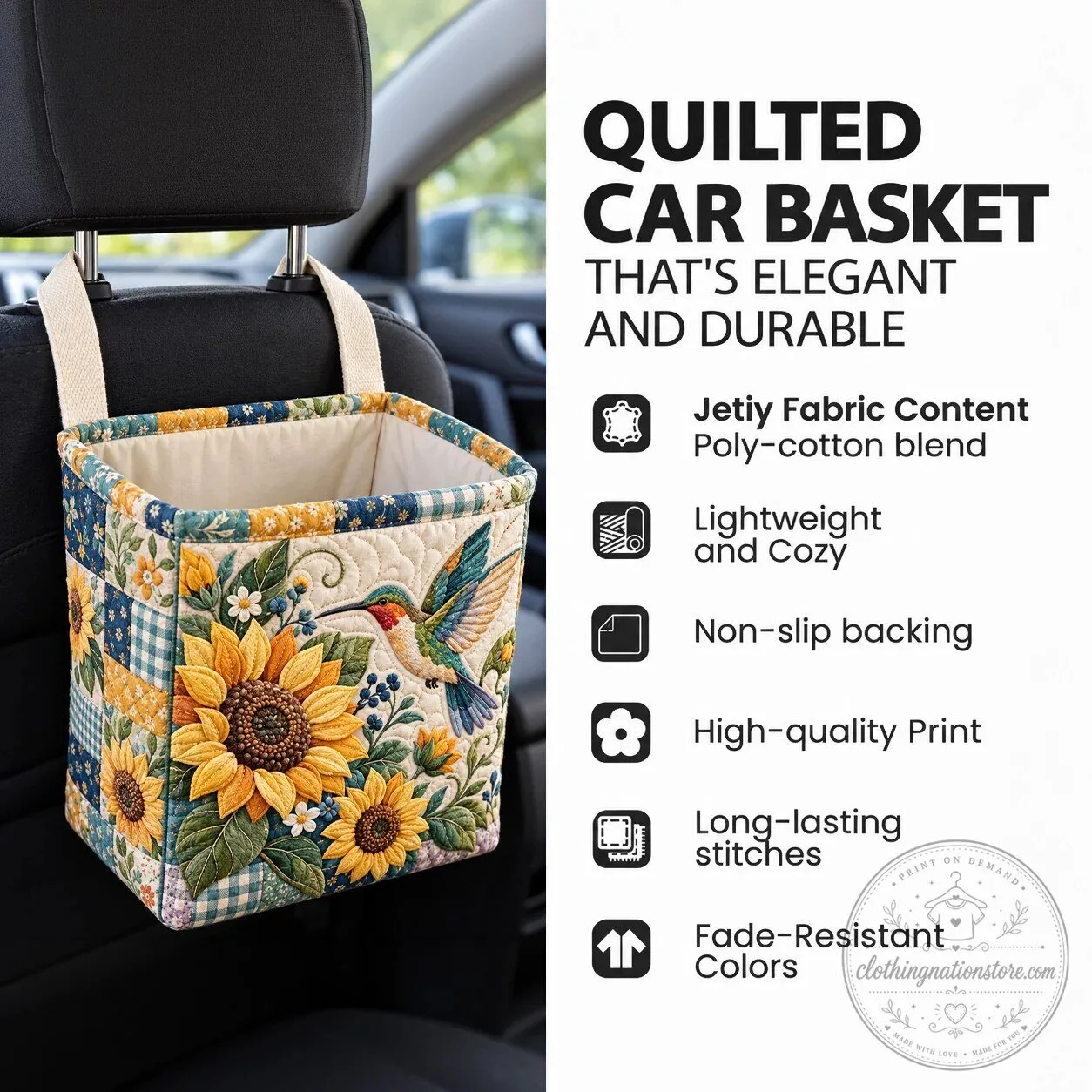 Sacred Heart Jesus Roses Quilted Car Storage Basket 6 Sacred Heart Jesus Roses Quilted Car Storage Basket