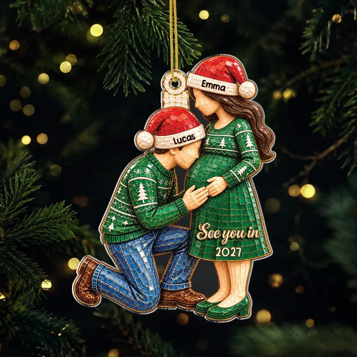 Parents To Be Personalized Christmas Ornament Expecting Couple Gift